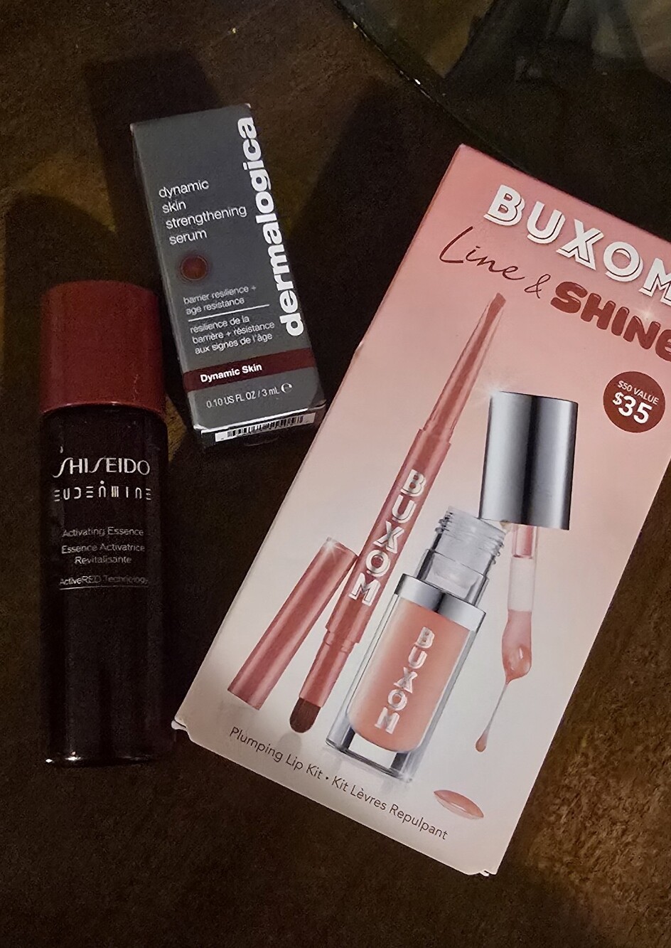 Beauty Bundle, NWT, Buxom Lip Gloss Set, Shisheido Serum, Dermatologica